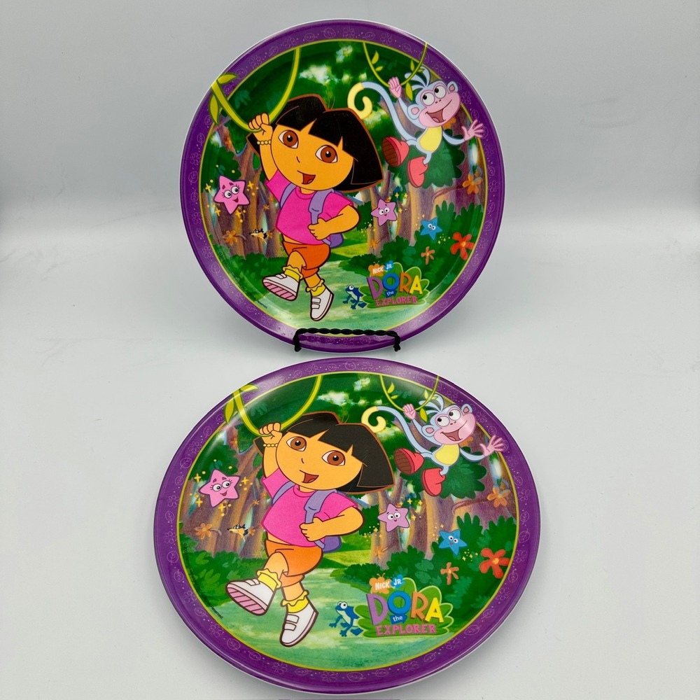 Dora the Explorer Melamine Plate Vintage Zak Designs 2000's Y2K 2 pack